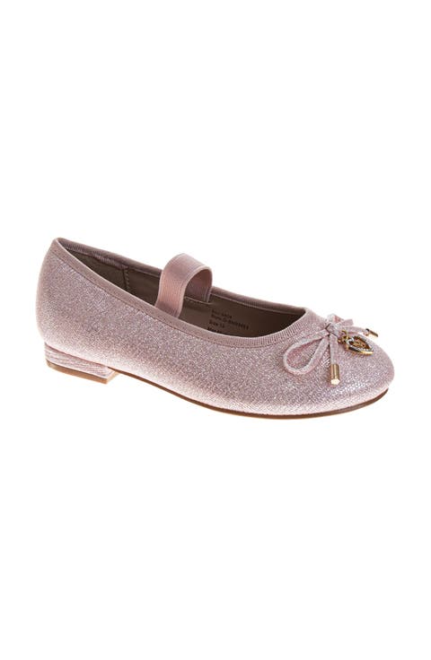 Badgley Mischka Dress Shoes for Girls Elegant Glitter Finish Classic Formal