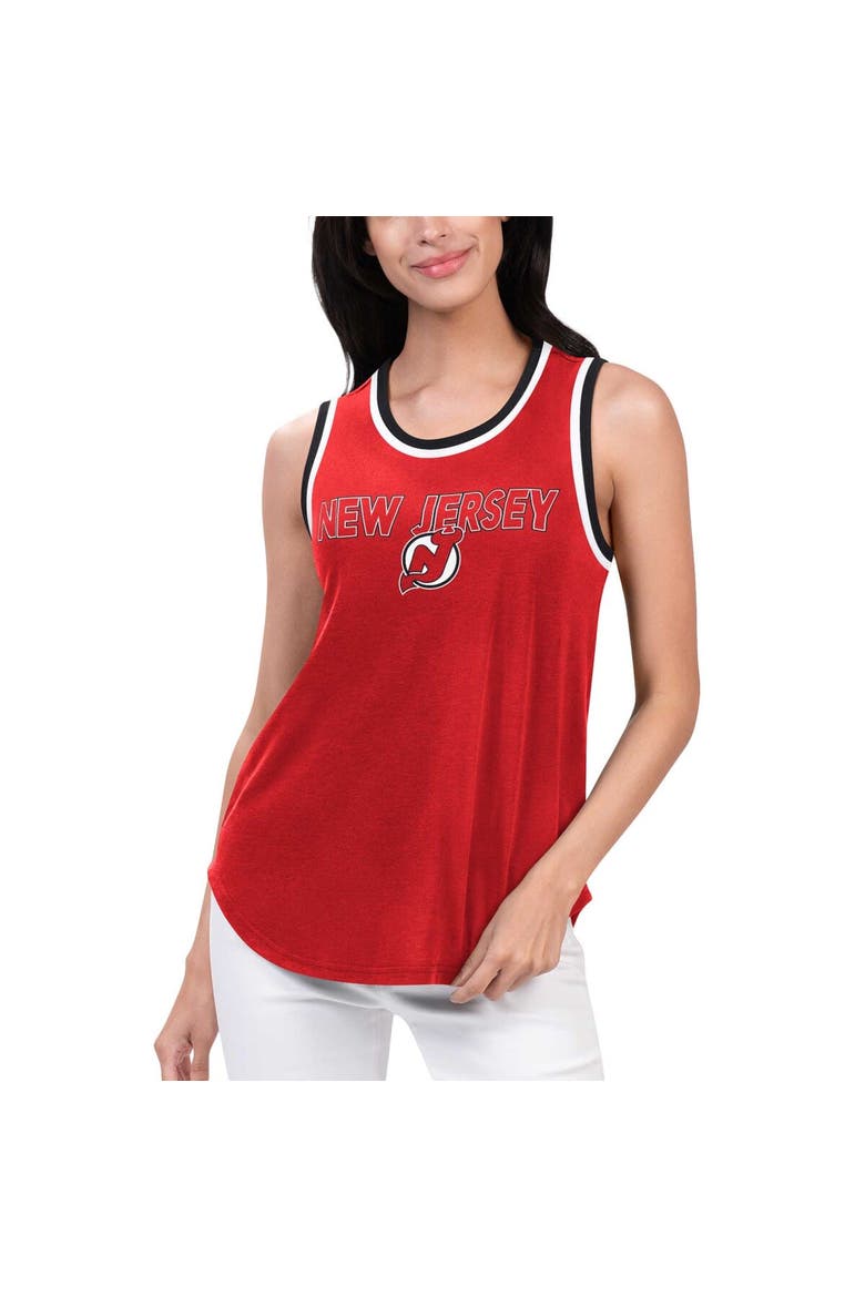 Women's G-III 4Her by Carl Banks Red New Jersey Devils Strategy Tank Top, Alternate, color, Red