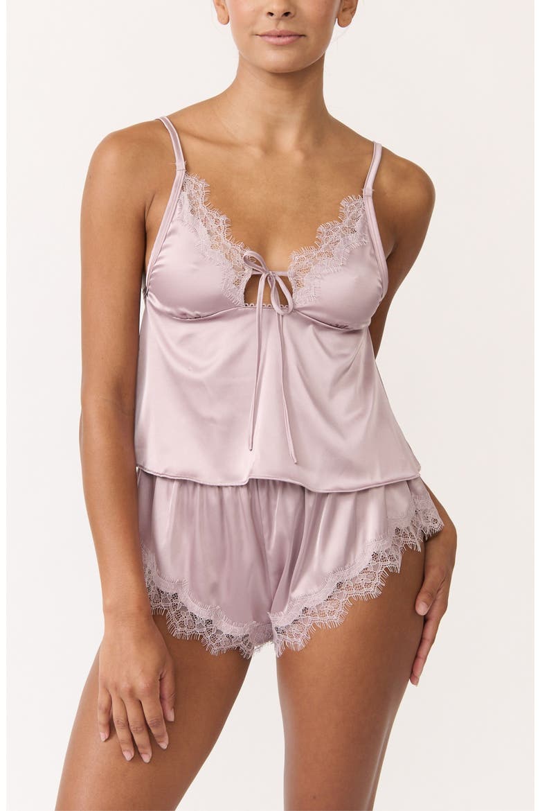 Sorrento Lace Trim Satin Camisole, Alternate, color, LIGHT PURPLE