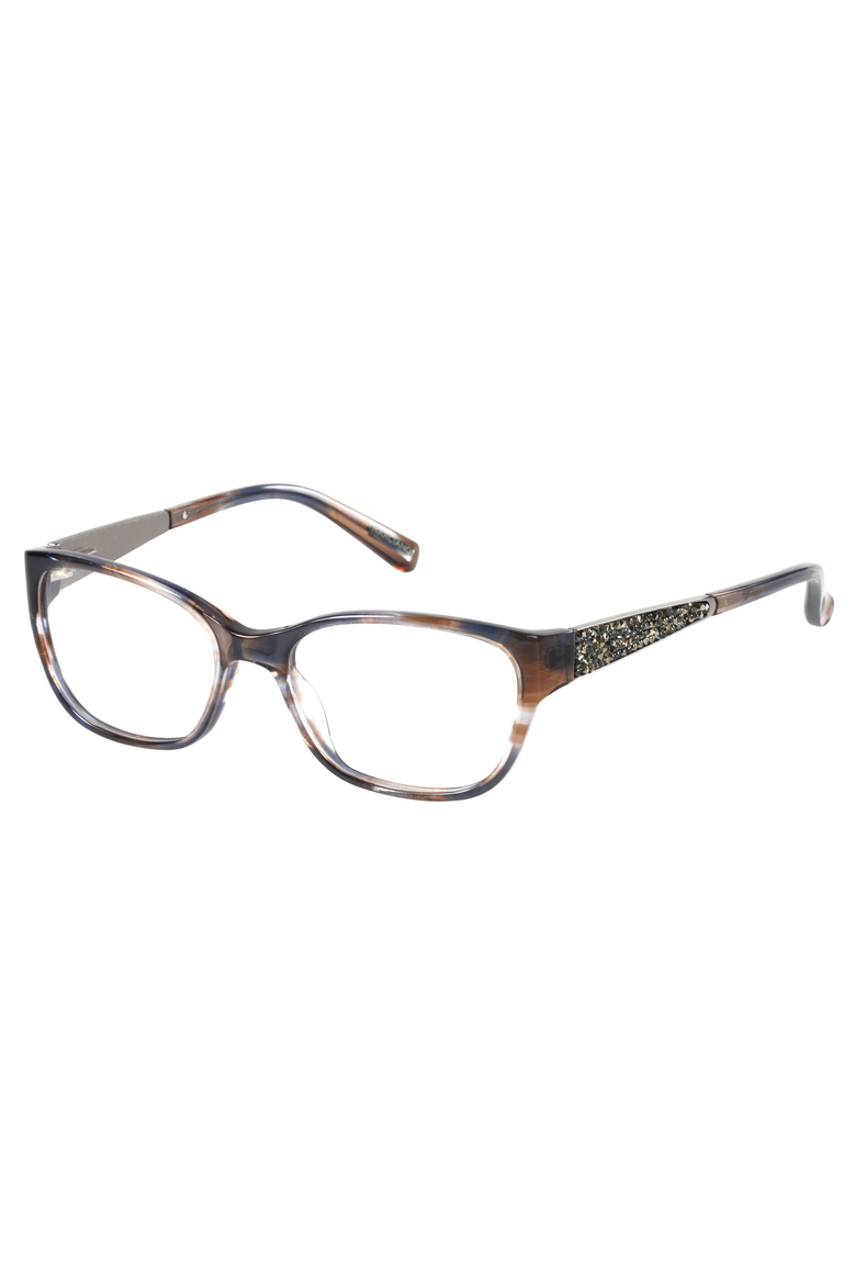 Glitter Temple Rectangular Eyeglasses, Main, color, Brown / Blue