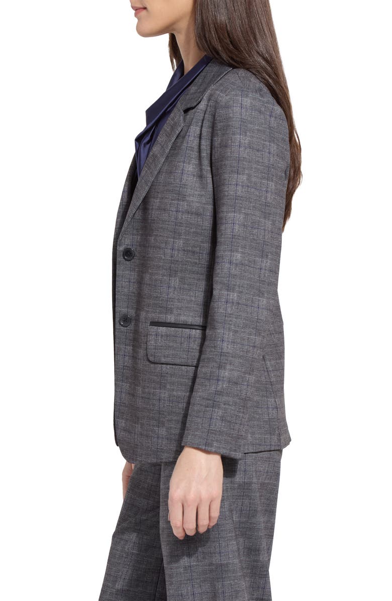 Lysse Everest Jacquard Ponte Blazer, Alternate, color, Charcoal Glen Plaid