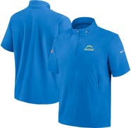 Nike Men's Nike  Powder Blue Los Angeles Chargers Sideline Coach Short Sleeve Hoodie Quarter-Zip Jacket