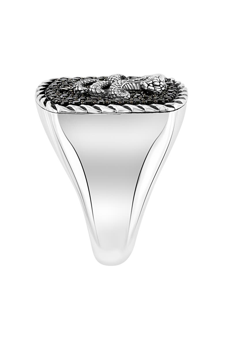 Black Spinel Snake Ring, Alternate, color, BLACK