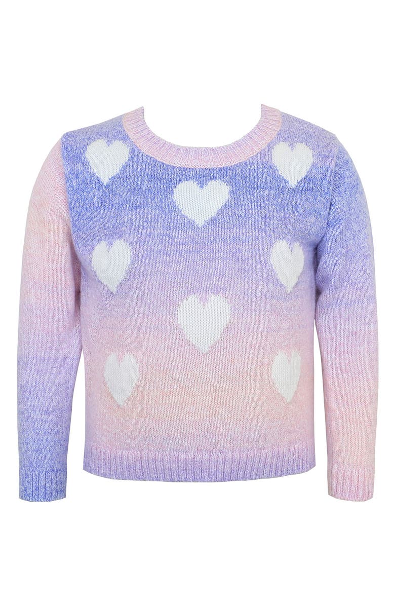 Zunie Kids' Ombre Heart Sweater & Tutu Skirt Set, Alternate, color, 