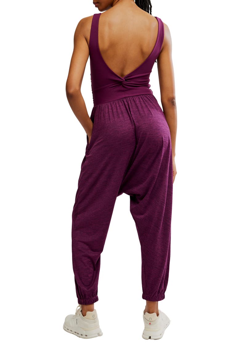 FP Movement Shiny Happy Tank Jumpsuit, Alternate, color, BLACK CHERRY