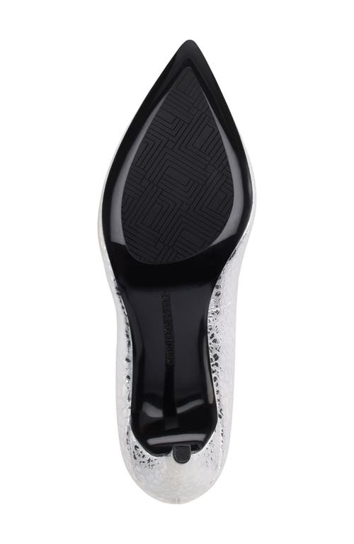 Shop Karl Lagerfeld Paris Royale Pointed Toe Pump In Silver Leopard Print