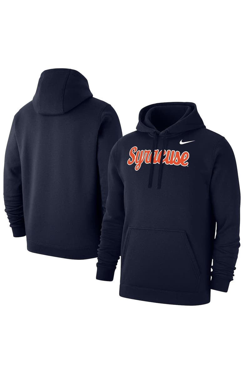 Nike Men's Nike Navy Syracuse Orange Script Club Pullover Hoodie, Alternate, color, Navy