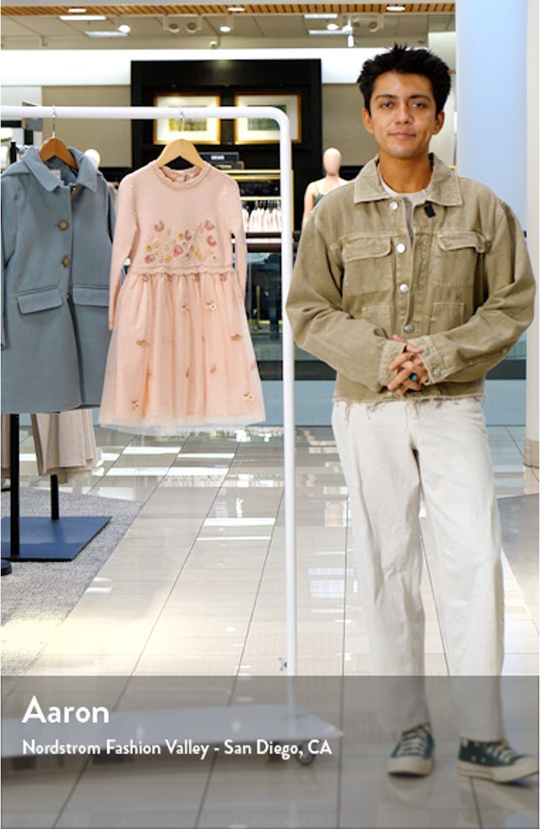 Kids' Mixed Media Long Sleeve Dress, sales video thumbnail