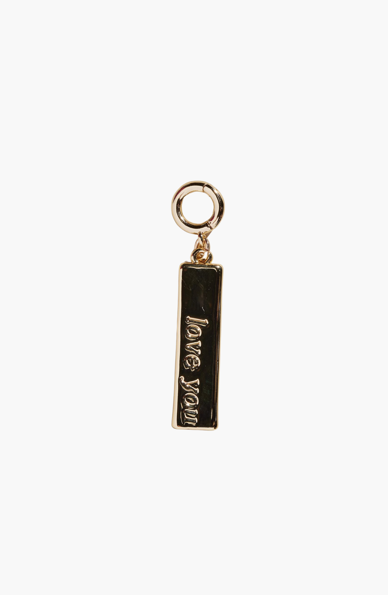 Nickel & Suede Love You Charm, Main, color, Gold