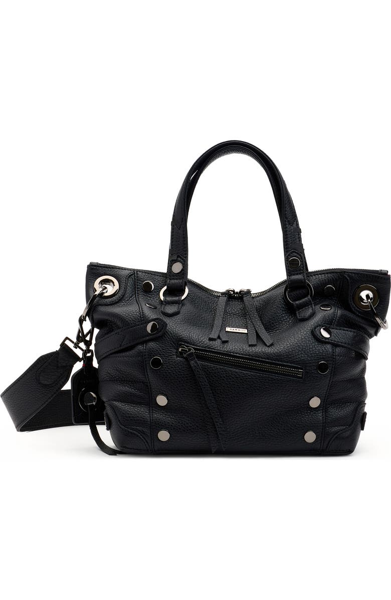 HAMMITT Medium Daniel Leather Crossbody Bag, Alternate, color, Moto Black/ Gunmetal