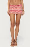 EDIKTED Saha Zigzag Crochet Mini Skort