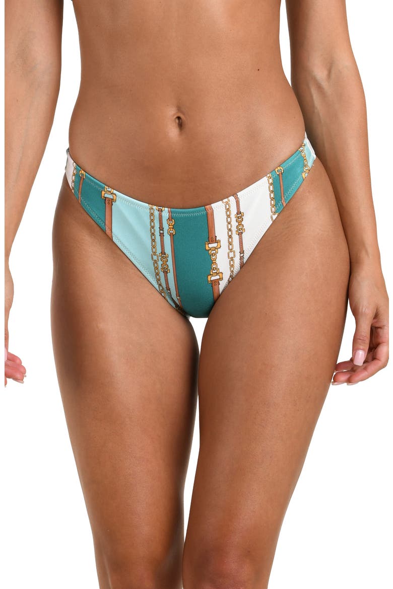 Jean Belt Stripe Bikini Bottoms, Main, color, SAGE BELT STRIPE PRINT