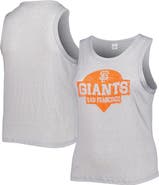 SOFT AS A GRAPE Women's Soft as a Grape Gray San Francisco Giants Plus Size High Neck Tri-Blend Tank Top