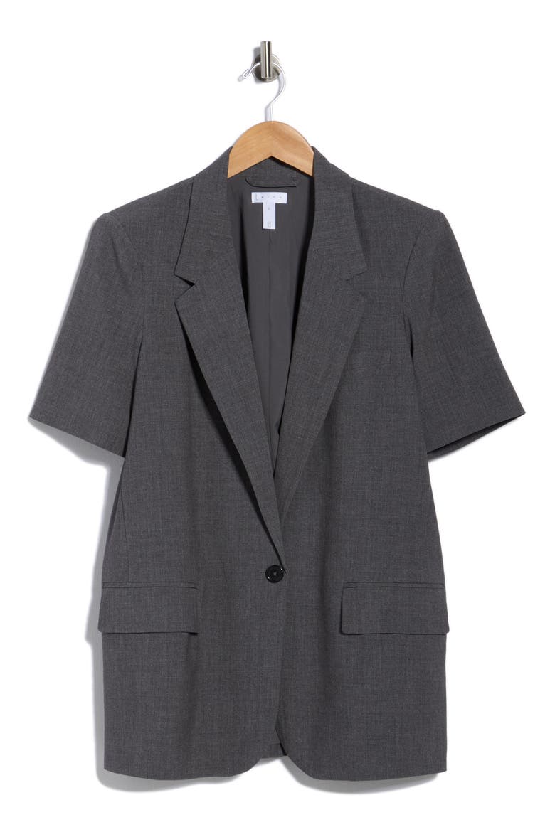 Brooklyn Short Sleeve Blazer, Alternate, color, GREY CHARCOAL HEATHER