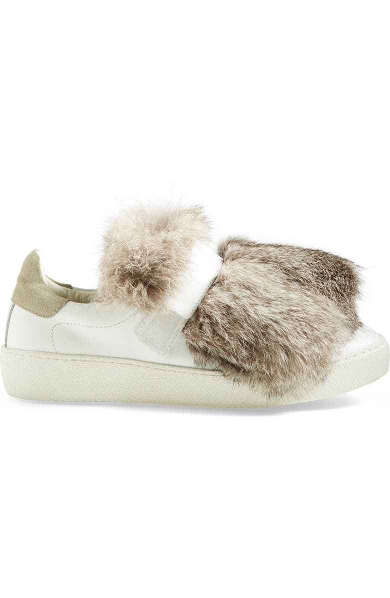 Moncler 'Lucie' Genuine Rabbit Fur Trim Sneaker, Alternate, color,