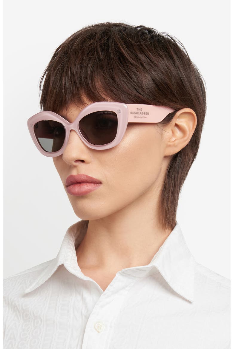 52mm Cat Eye Sunglasses, Alternate, color, CRYSTAL PINK/ GREY