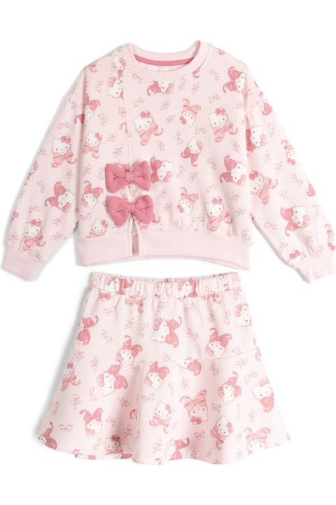 2-Piece Fleece Sweatshirt and Skirt Set