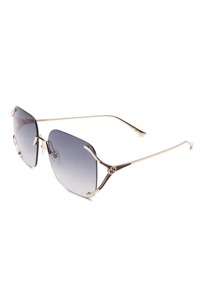 60mm Square Sunglasses, Alternate, color, GOLD GOLD GREY
