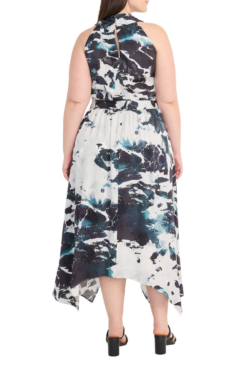Handkerchief Hem Midi Dress, Alternate, color, BLACK GREY