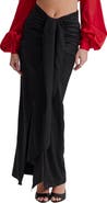 HOUSE OF CB Arla Draped Stretch Silk Maxi Skirt