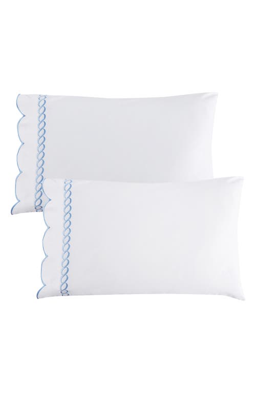 Melange Home Scallop Rope 600 Thread Count Sheet Set In Blue