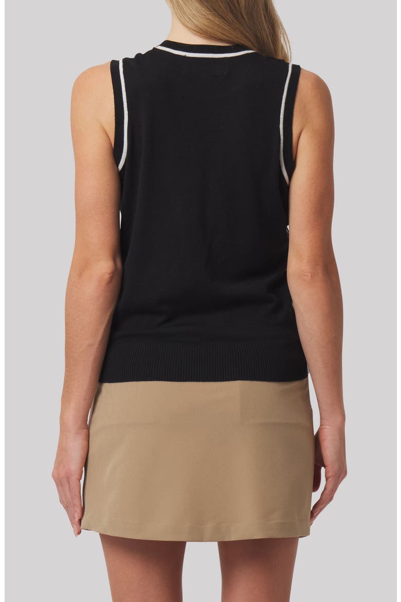 Lauren Extrafine Merino Wool Vest, Alternate, color, BLACK/ ANTIQUE WHITE