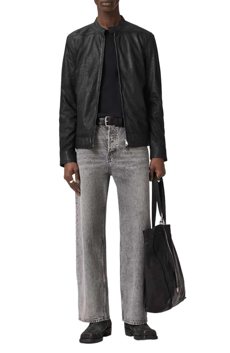 AllSaints Colt Leather Jacket, Alternate, color, Black
