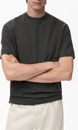 MANGO Textured Cotton Blend T-Shirt