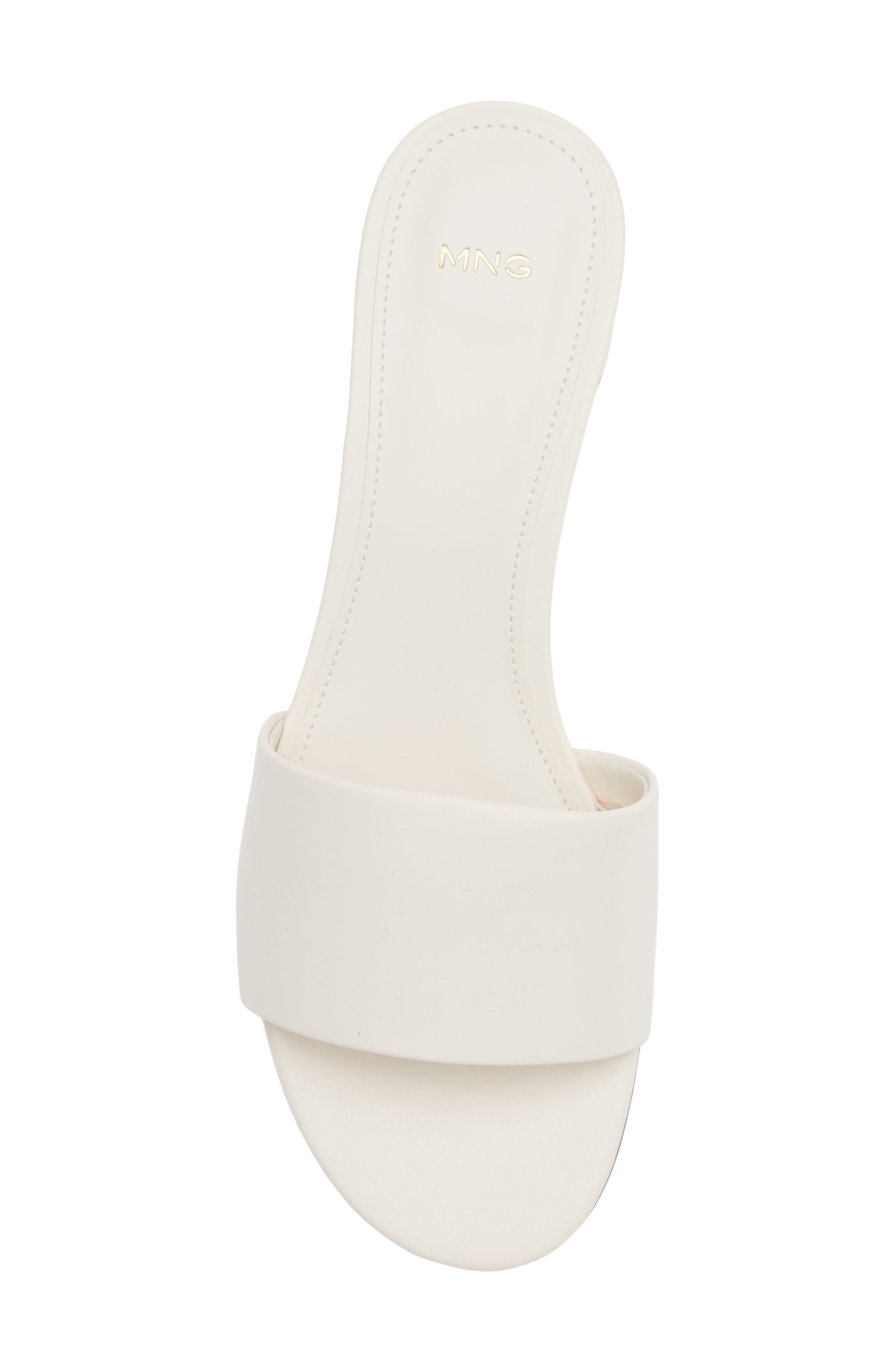 MANGO Slide Sandal, Alternate, color, White Ecru