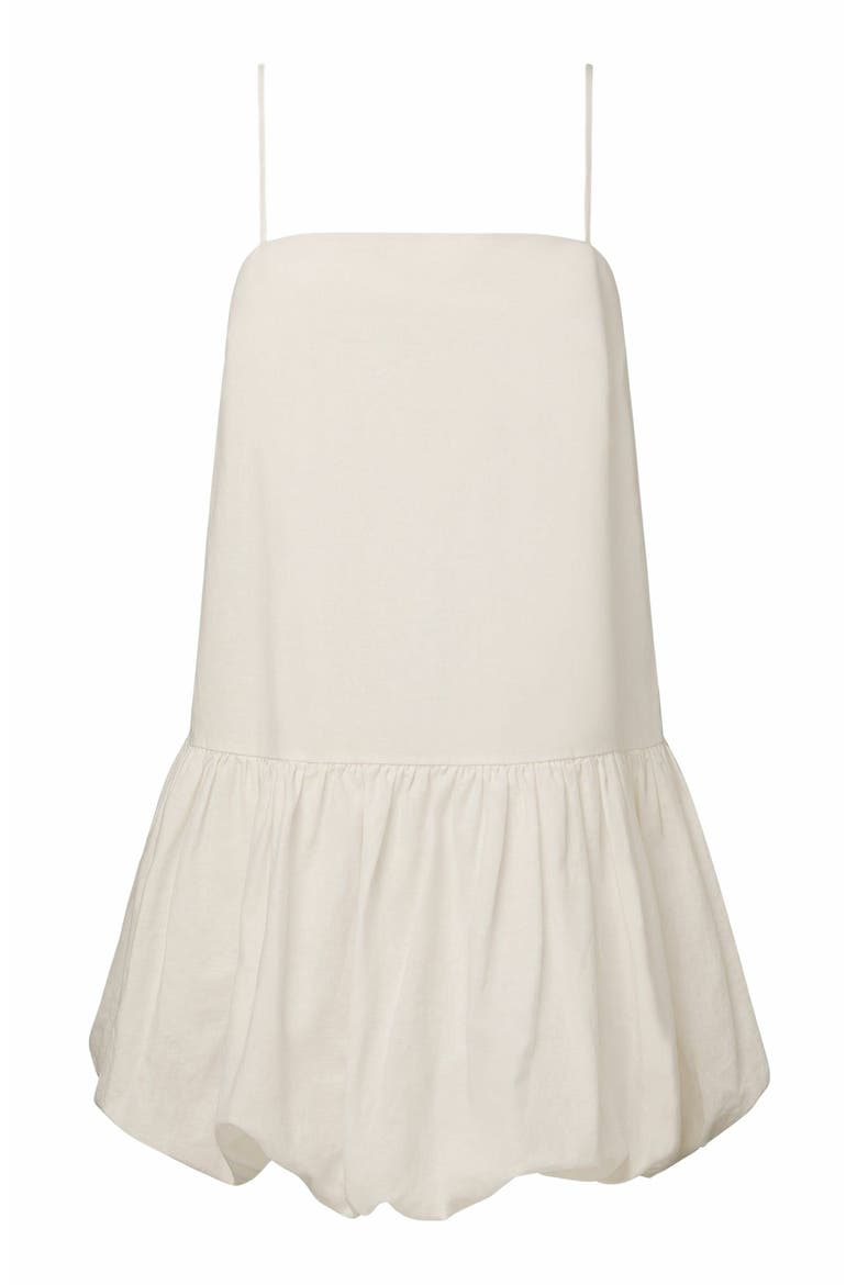 Air Linen Bubble Mini Dress, Alternate, color, WHITE