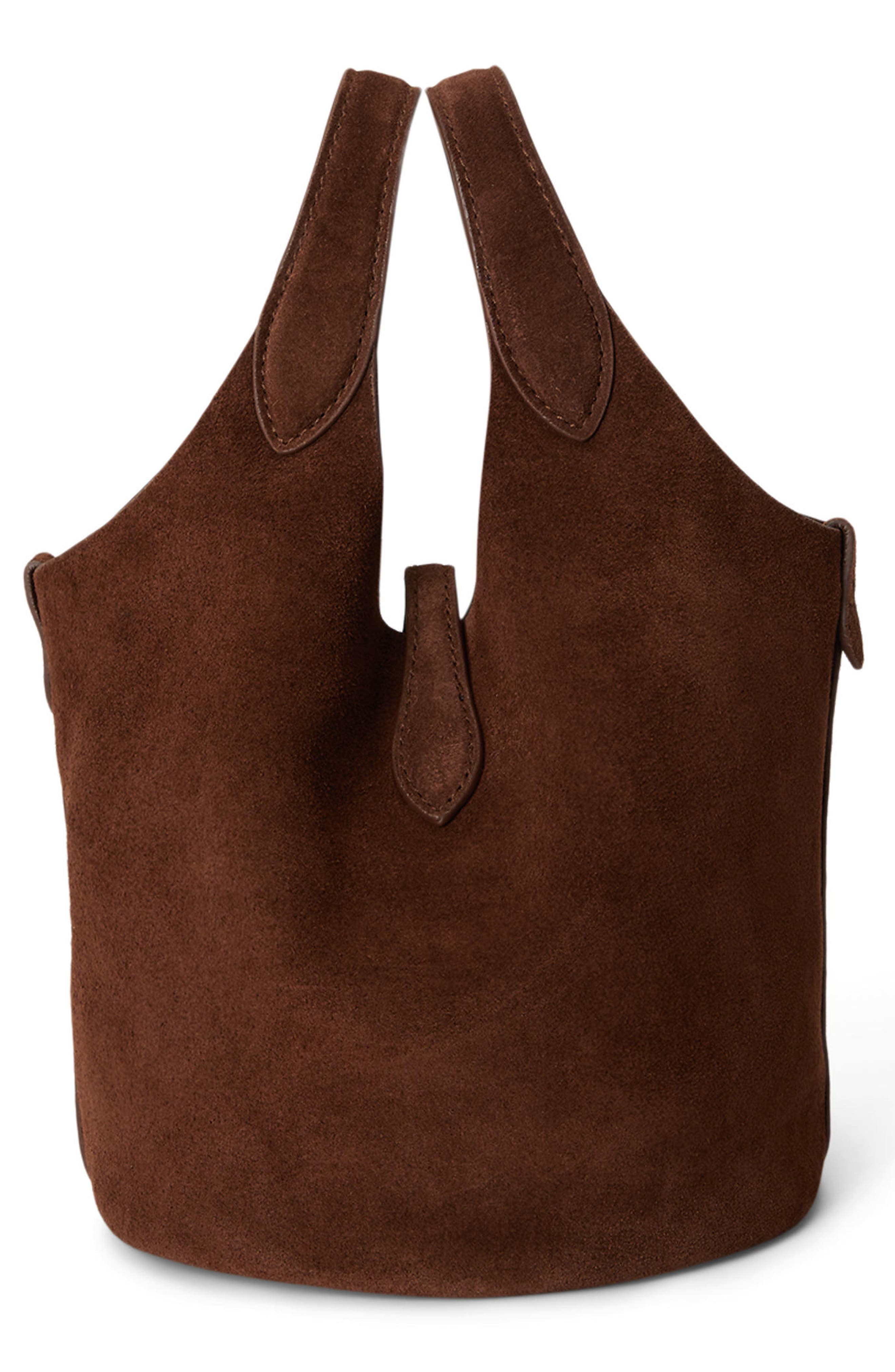Polo Play Small Suede Tote, Alternate, color, BROWN