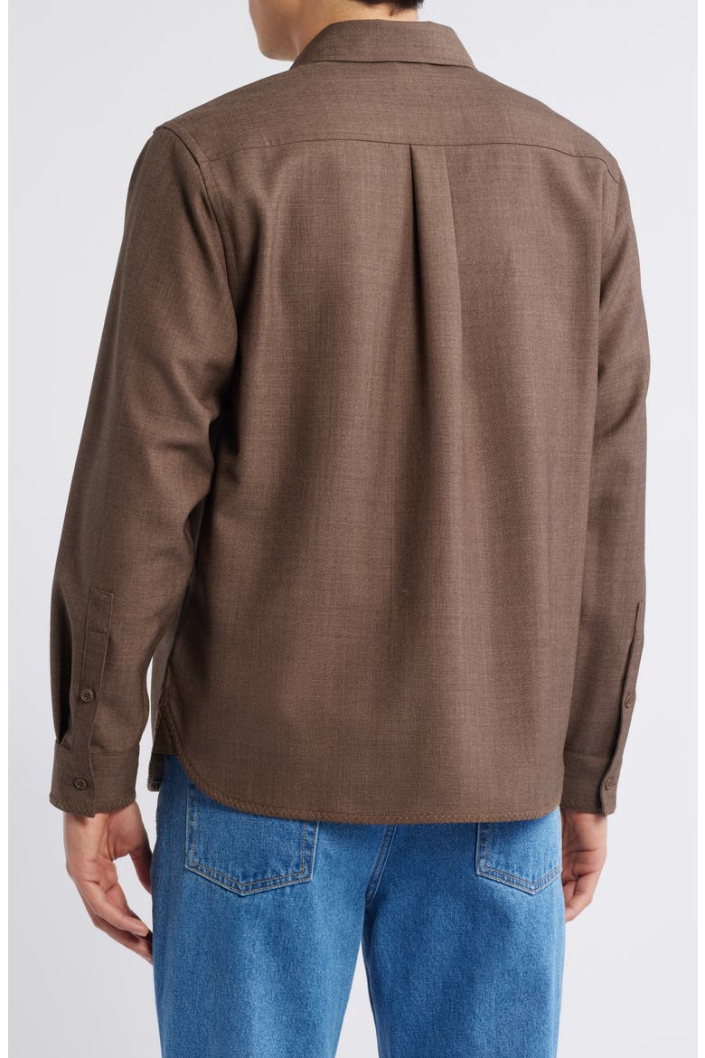 Auxiliary Everyday Wool Blend Button-Up Shirt, Alternate, color, TAN