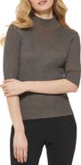 DKNY Mock Neck Rib Sweater