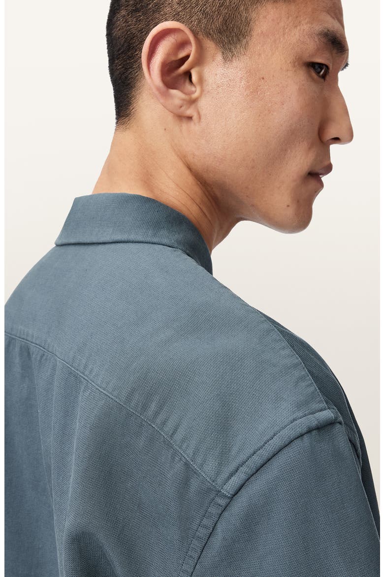 Torres Short Sleeve Button Up Shirt, Alternate, color, LUNAR BLUE