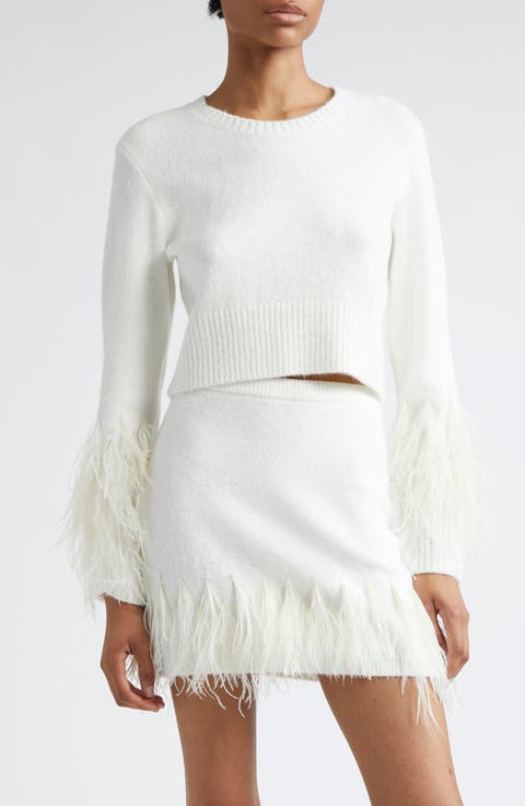 Briana Feather Trim Sweater