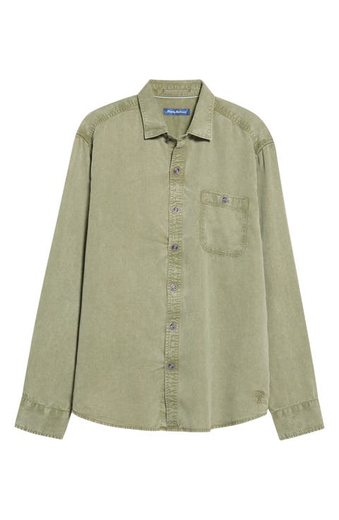 Bonfire Beach Twill Long Sleeve Button Up Shirt