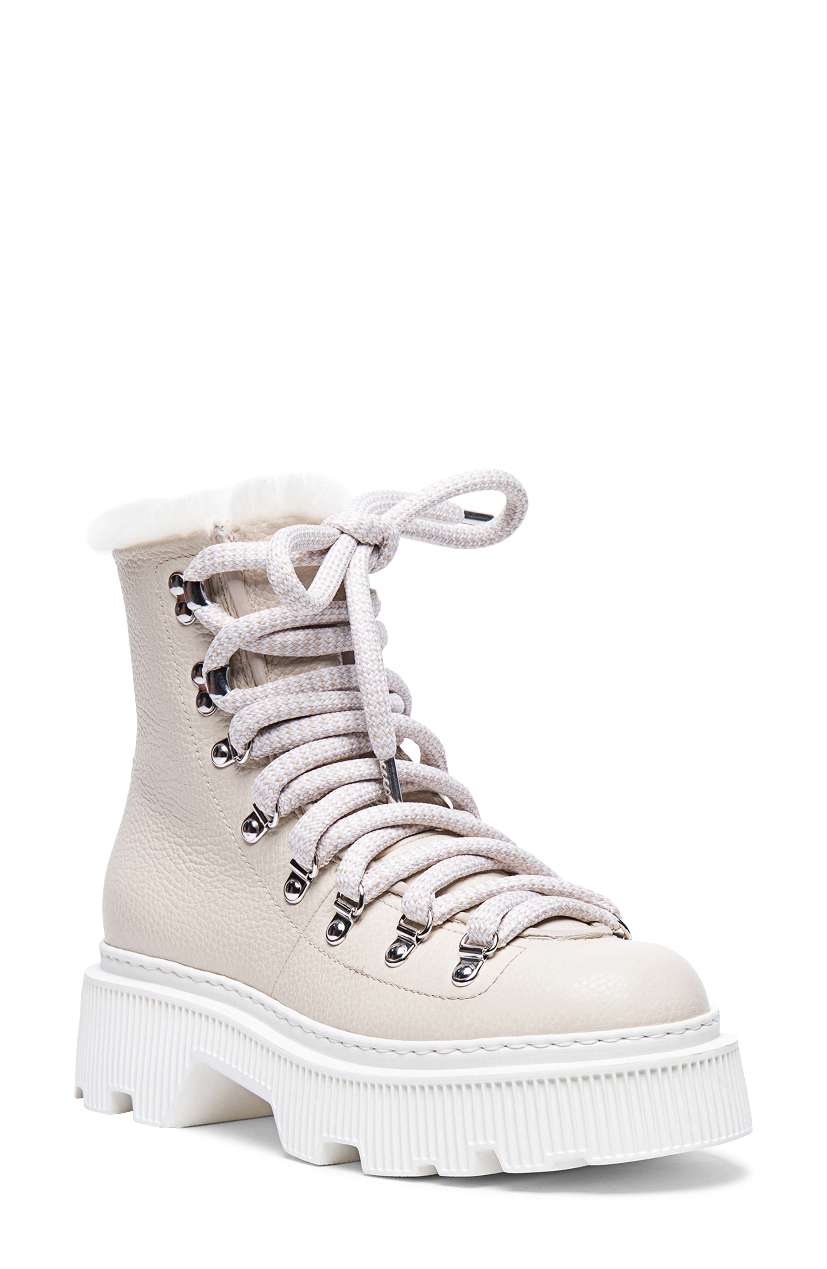 Santoni Genuine Shearling Bootie, Main, color, 