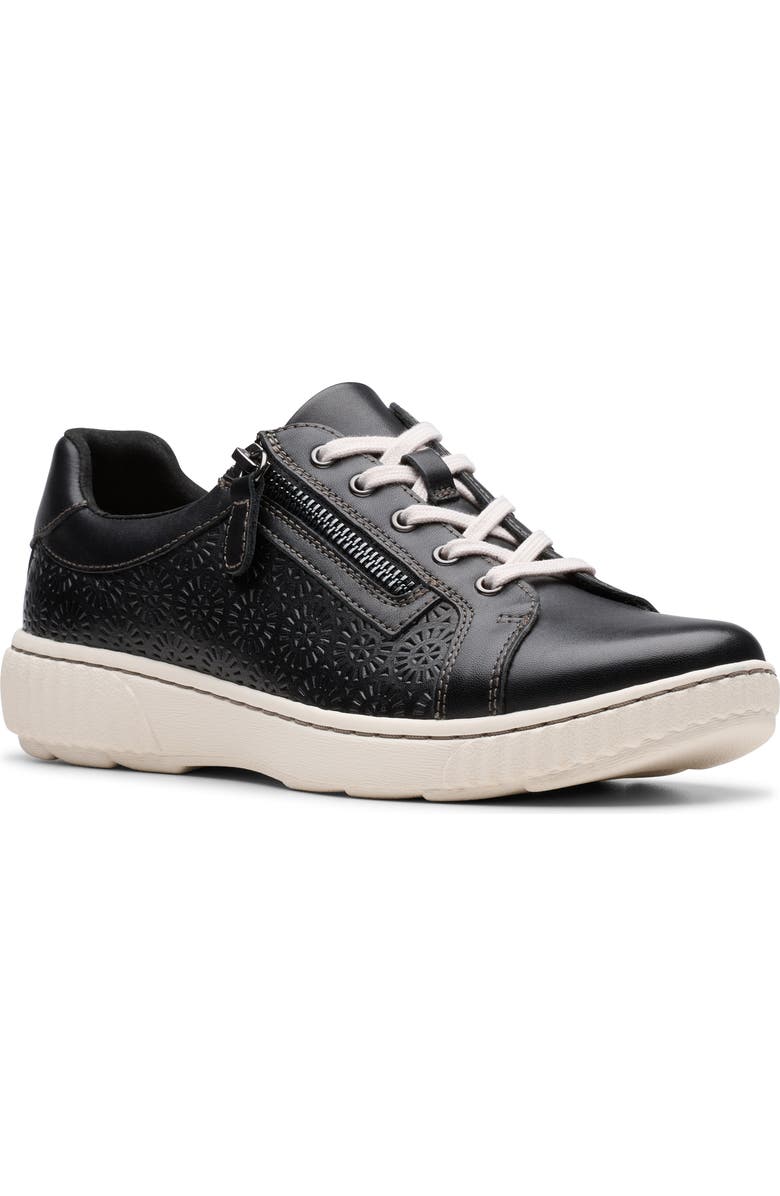 Clarks<sup>®</sup> Caroline Rio Sneaker - Wide Width Available, Main, color, Black Leather