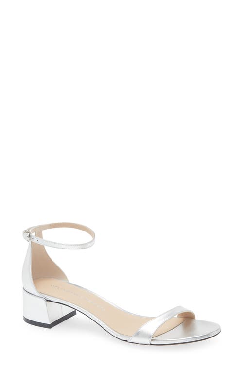 Stuart Weitzman Nudist Metallic Ankle-strap Sandals In Silver