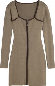 Desigual Rib Front Zip Minidress