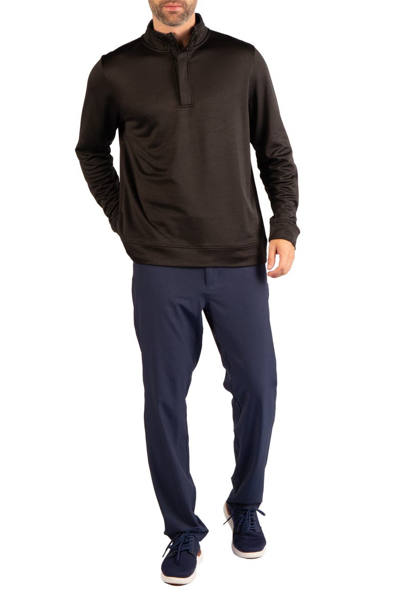 Luxe Performance Golf Fleece Quarter Zip Pullover, Alternate, color, BLACK