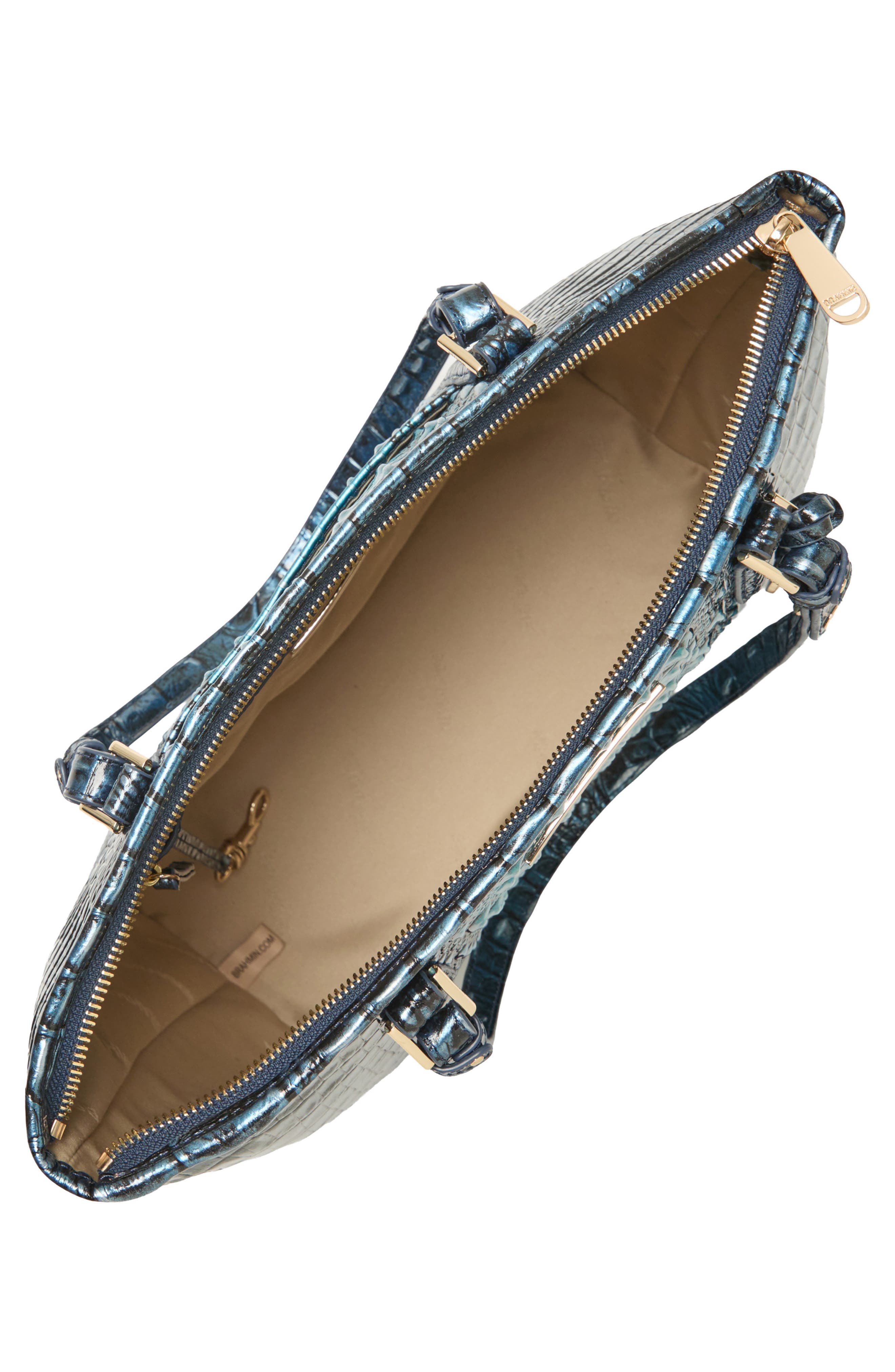 Medium Asher Croc Embossed Leather Tote, Alternate, color, ETERNAL BLUE