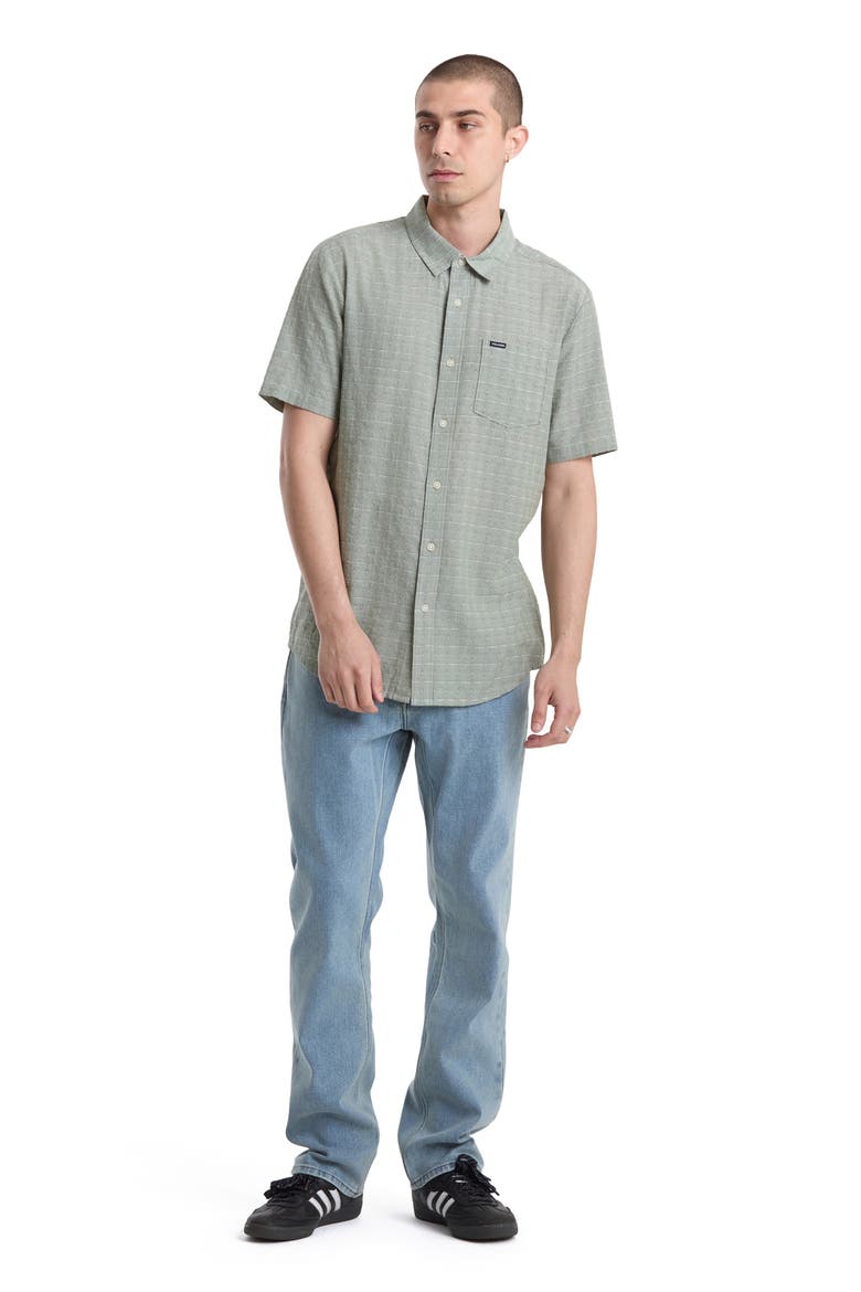 Bankstone II Short Sleeve Button-Up Shirt, Alternate, color, BROLIVE