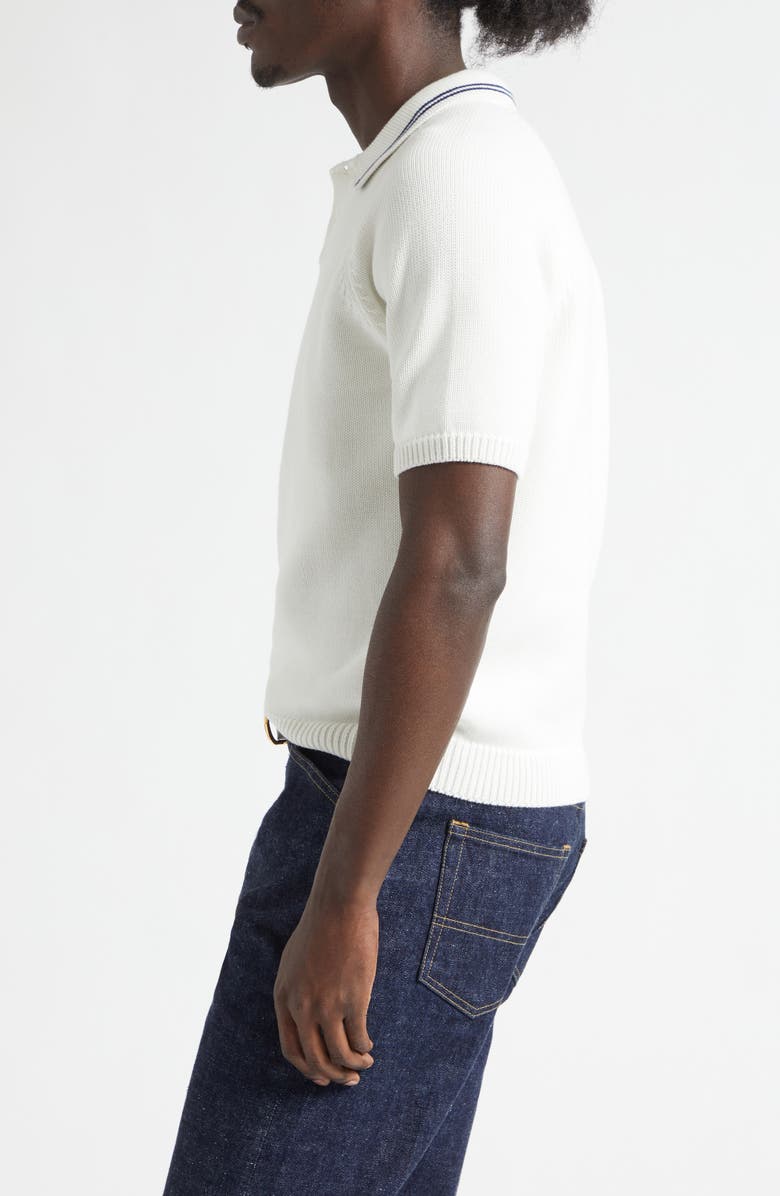 Noah Cotton Polo Sweater, Alternate, color, White/ Navy