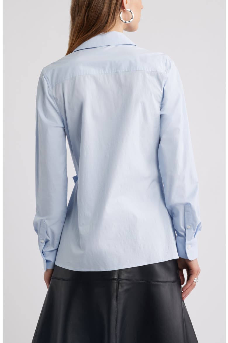 Long Sleeve Wrap Button-Up Shirt, Alternate, color, BLUE DUSK