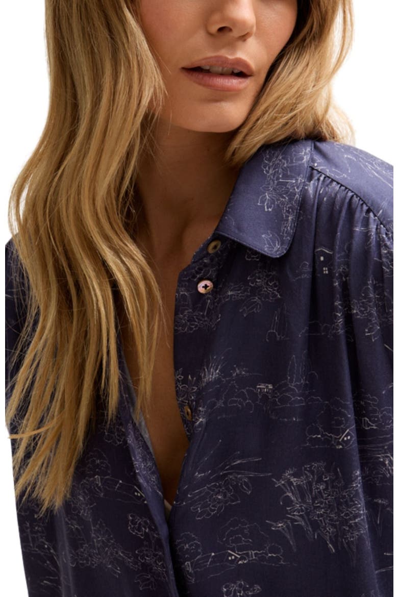 Marrianne Peter Pan Collar Shirt, Alternate, color, Navy