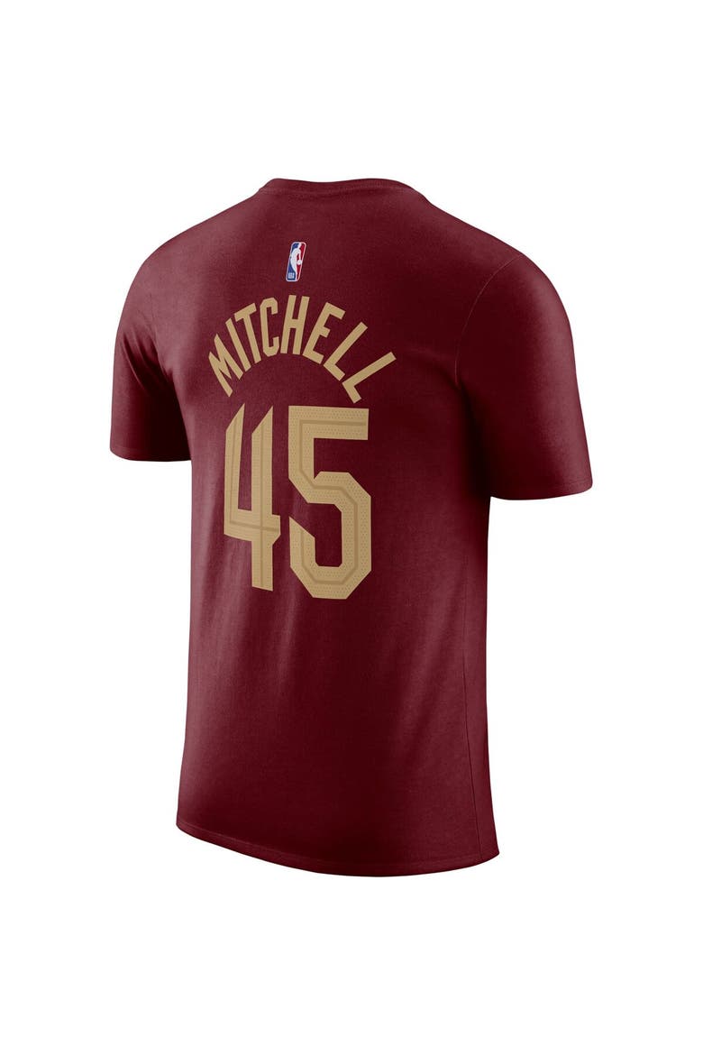 Men's Nike Donovan Mitchell Burgundy Cleveland Cavaliers Icon 2022/23 Name & Number T-Shirt, Alternate, color, Burgundy