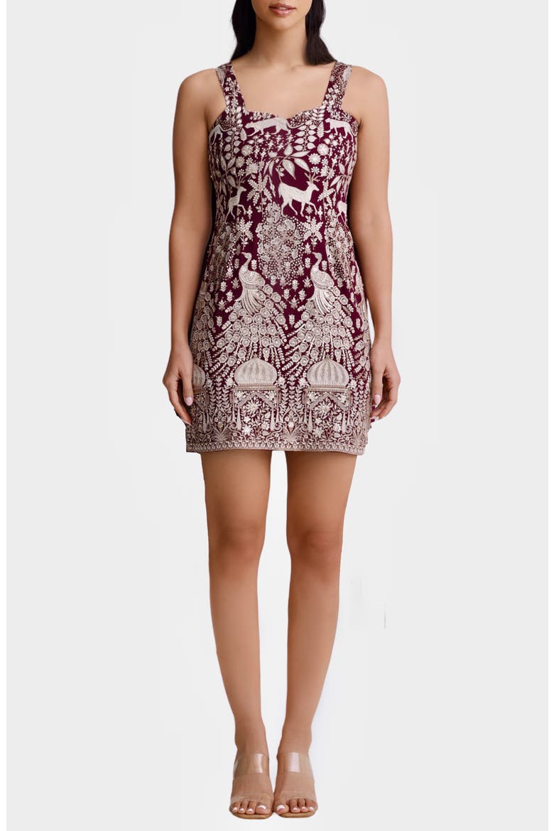 Naya Embroidered Minidress, Main, color, PURPLE