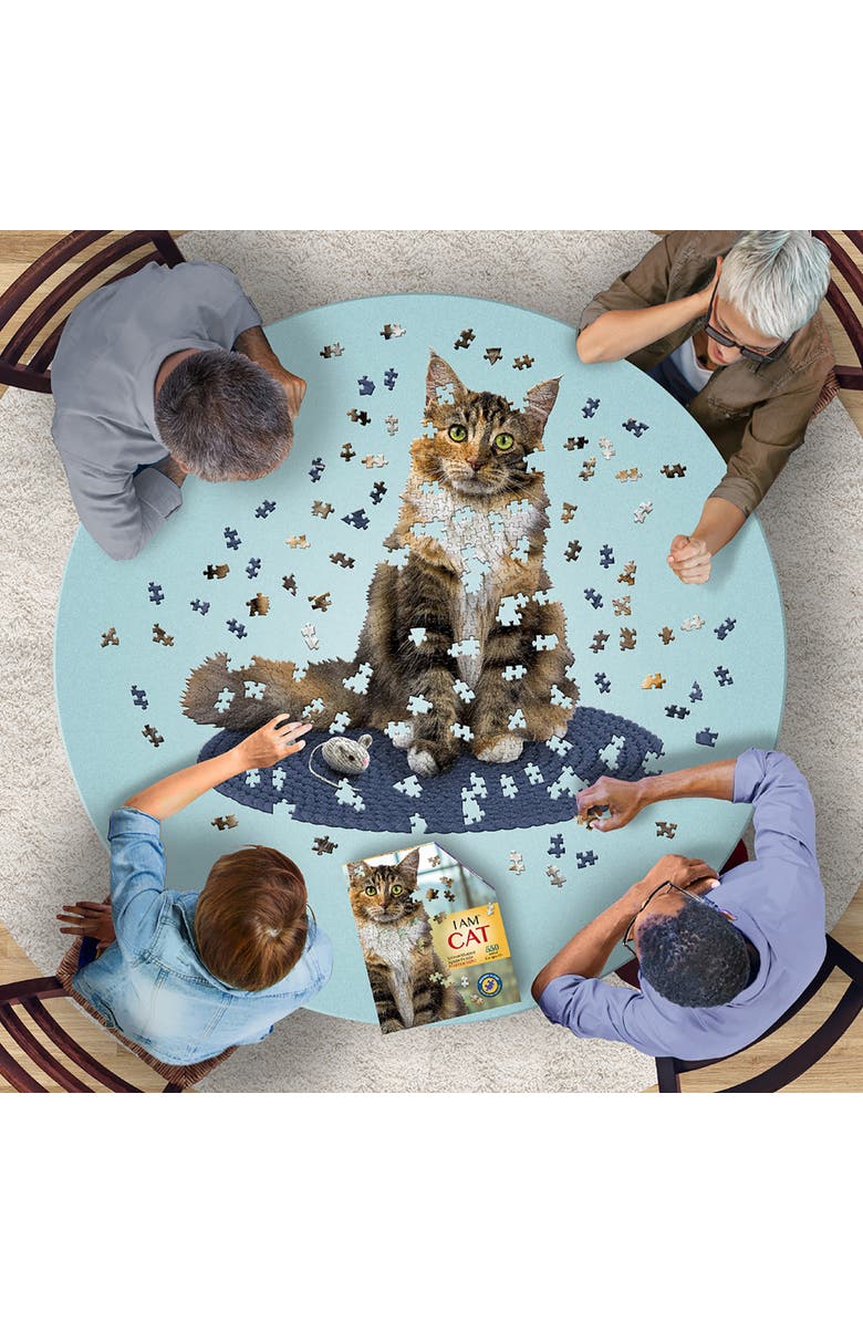 Madd Capp I Am Cat 550 Piece Puzzle Feline Shaped Animal Jigsaw, 30 X 30", Alternate, color, Multicolored