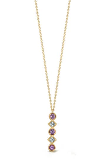 Ember Fine Jewelry Linear Gemstone Pendant Necklace In Gold